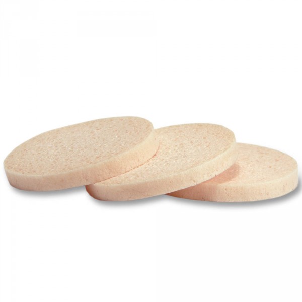 viscose make-up spons, rond, apricot