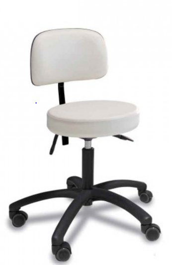 Gharieni Werkstoel met Ronde Zitting, Wit