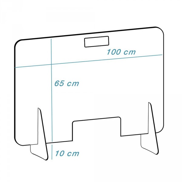 Plexiglas schermi model &#039;mobiel-hoog&#039;, Transparant