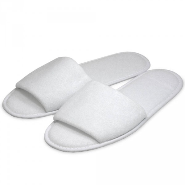 badstof slippers, wit, een maat