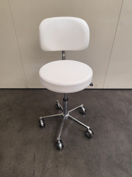 Gharieni Werkstoel met Ronde Zitting, Wit H87
