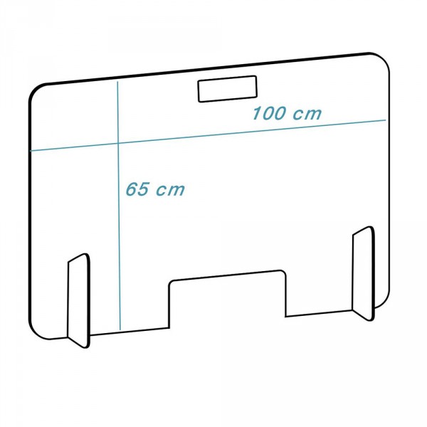 Plexiglas scherm model &#039;mobiel-diep&#039;, Transparant