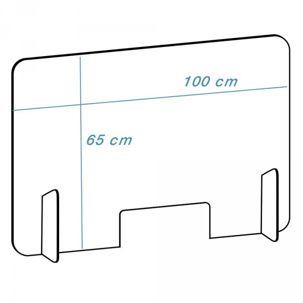 Plexiglas scherm model &#039;diep&#039;, Transparant