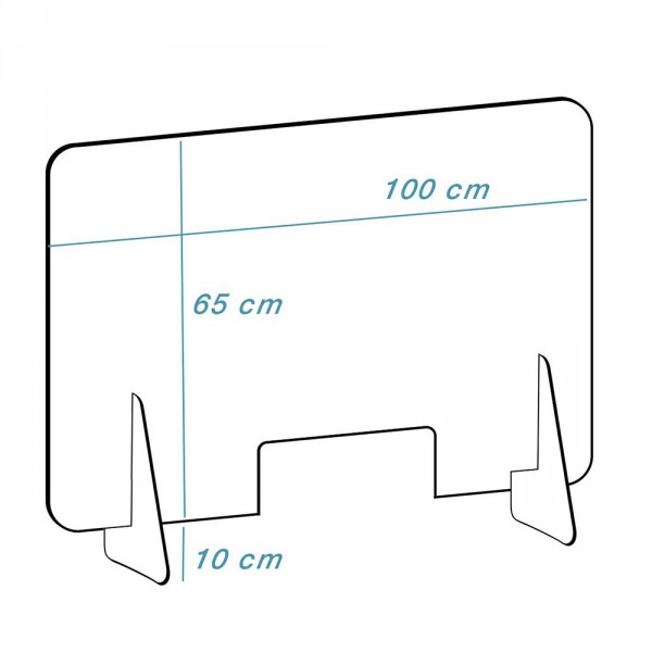 Plexiglas scherm model &#039;hoog&#039;, Transparant